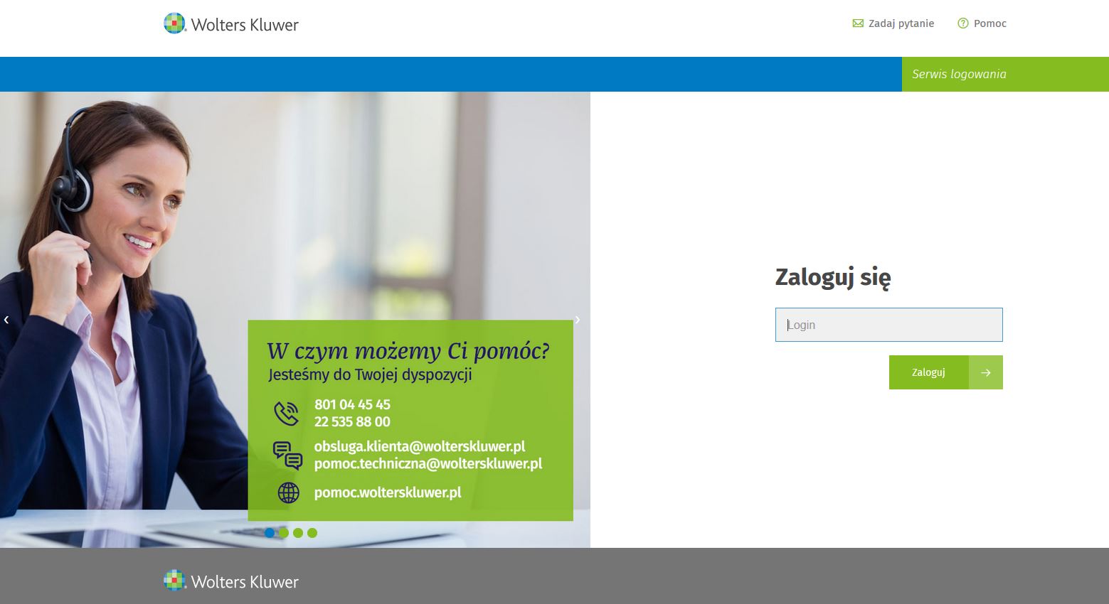 Wolters Kluwer login page